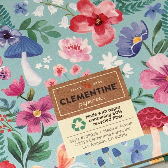 NWT Clementine Paper Mushroom Floral Theme Spiral Journal Notebook Pen Gift Set - Picture 8 of 8